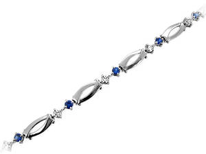 Sapphire and diamond bracelet in 18 ct white gold