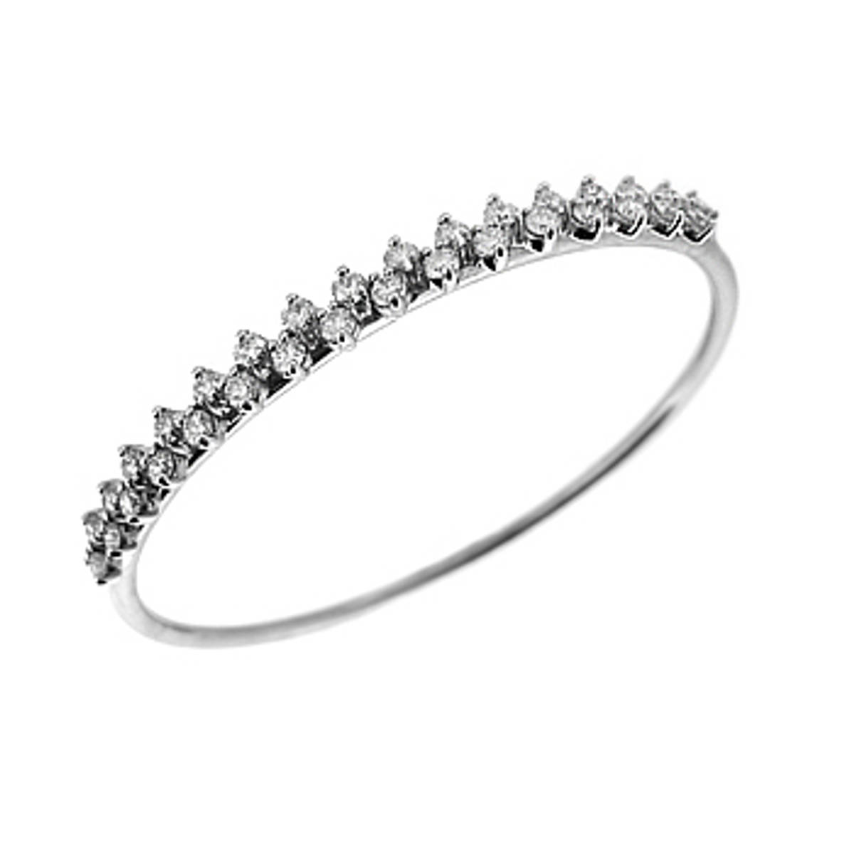 18k white gold double row brilliant cut diamond bangle diamond total weight 1.60cts