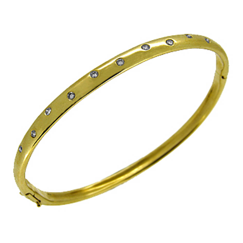 18k yellow gold brilliant cut diamond bangle
 Total diamond weight 0.30cts Made in Ireland