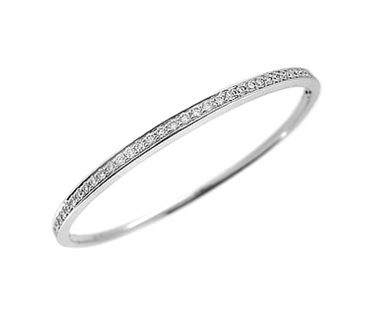 18k white brilliant cut diamond milgrain set bangleDETAILS diamond total weight 0.75cts