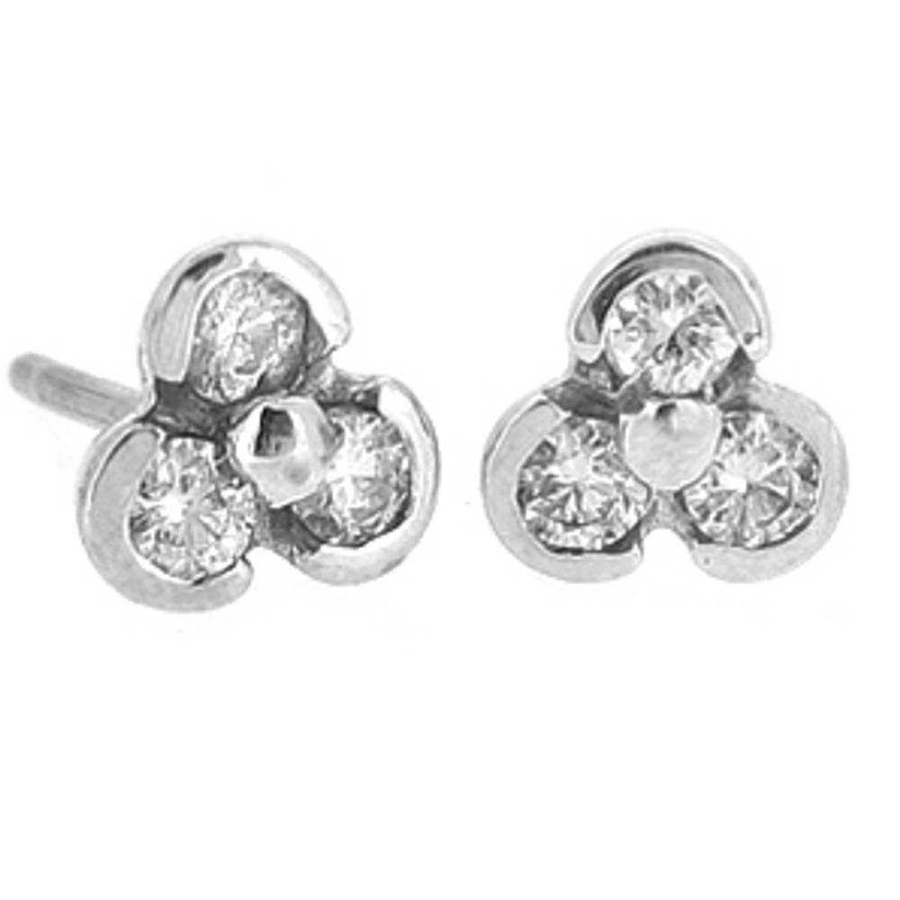 18k white gold 3st brilliant cut diamond stud earringsDETAILSCarat: diamond total weight 0.31cts