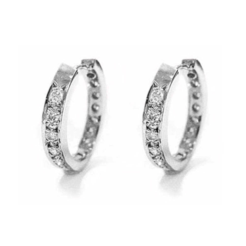 18k white gold brilliant cut diamond hoop earringsDETAILSCarat: total diamond weight 1.17ctsCut: Brilliant cutMetal: 18k white gold Made in Ireland