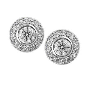 Diamond Cluster Stud Earrings