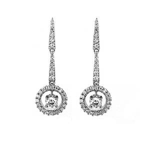 Diamond Cluster Drop Earrings