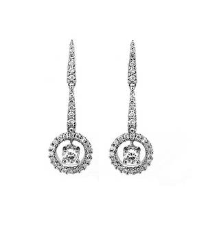 Diamond Cluster Drop Earrings