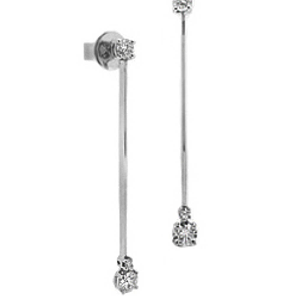 18k white gold brilliant cut diamond bar drop earringsDETAILSCarat: diamond total weight 0.78cts FIT & SIZE-This item’s measurements are:Drop 4.5cmWidth 0.5cm