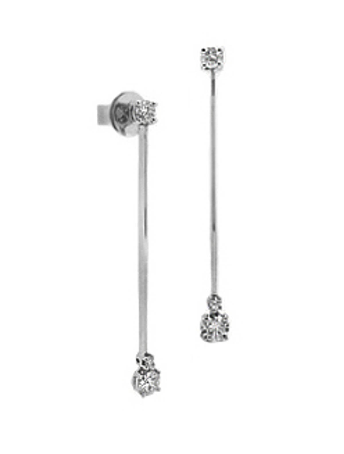 18k white gold brilliant cut diamond bar drop earringsDETAILSCarat: diamond total weight 0.78cts FIT & SIZE-This item’s measurements are:Drop  4.5cmWidth  0.5cm