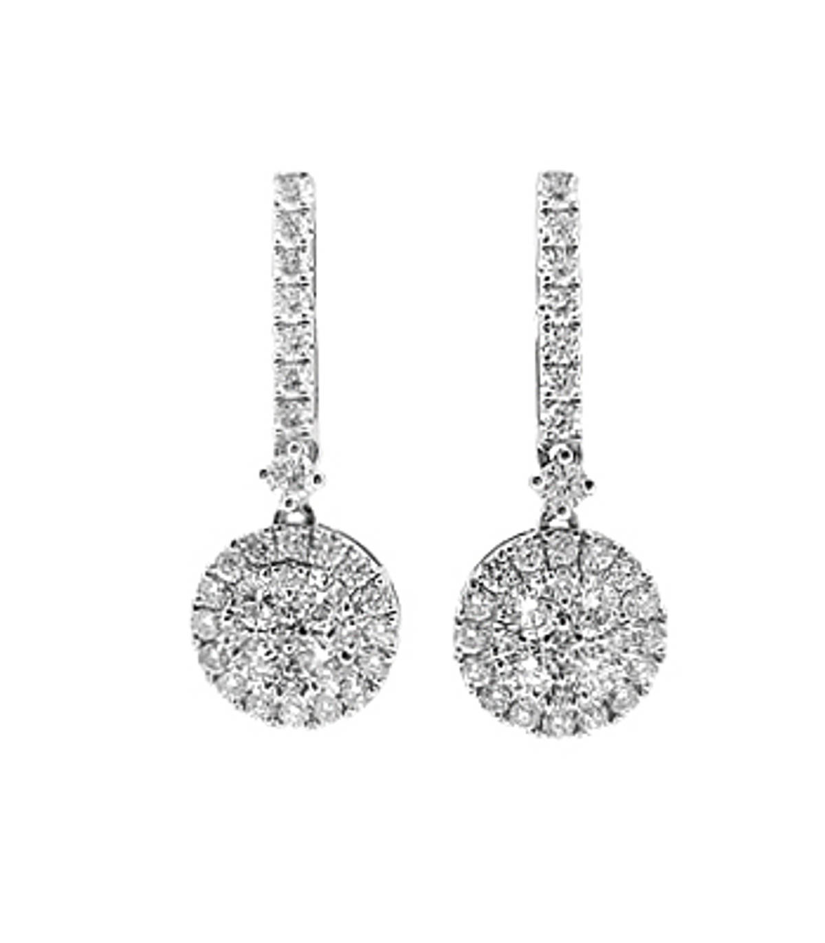 18k white gold brilliant cut diamond drop earringsDETAILSCarat: total diamond weight 1.17ctsCut: Brilliant cutMetal: 18k white gold Made in Ireland