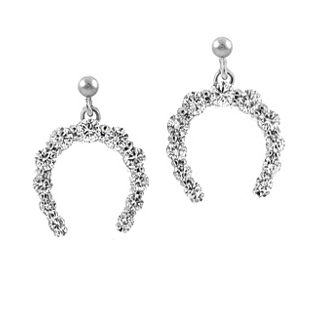 18k white gold brilliant cut diamond horseshoe stud earringsDETAILSCarat: total diamond weight 1.22cts Made in Ireland