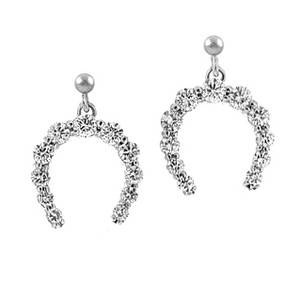 Diamond Horseshoe Stud Earrings