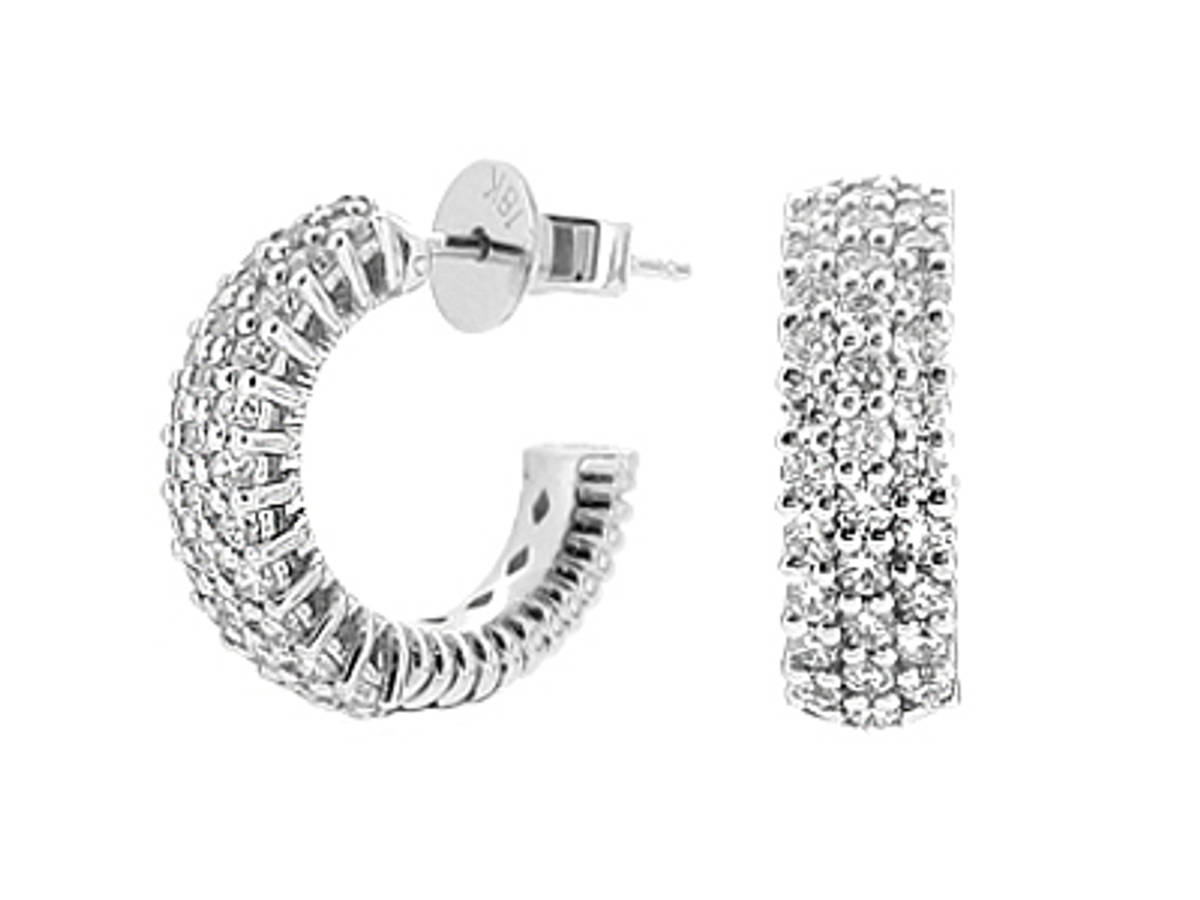 18k white gold brilliant cut diamond cluster stud earringsDETAILSCarat: total diamond weight 1.01ctsMetal: 18k white gold Made in Ireland