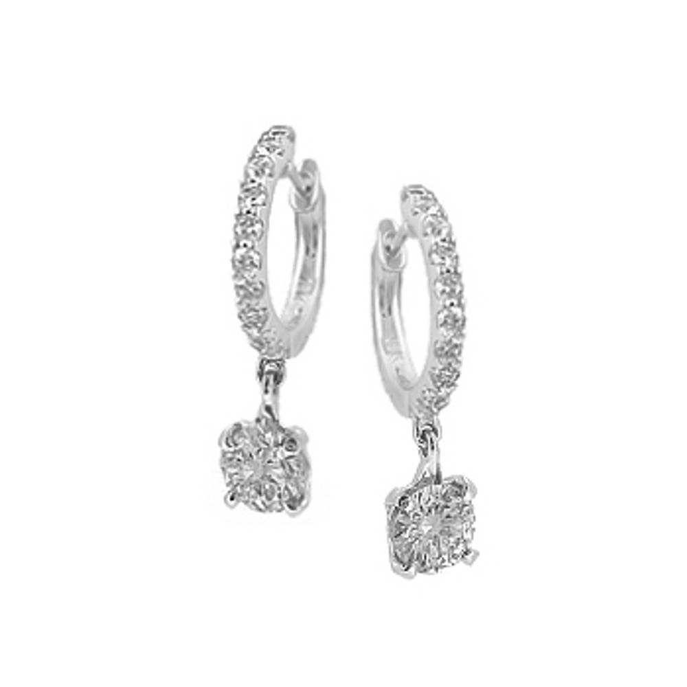 18k white gold 3st brilliant cut diamond hoop earringsDETAILSCarat: total diamond weight 1.20ctsCut: Brilliant cutMetal: 18k white gold Made in Ireland