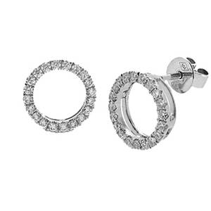 Diamond Circle Stud Earrings