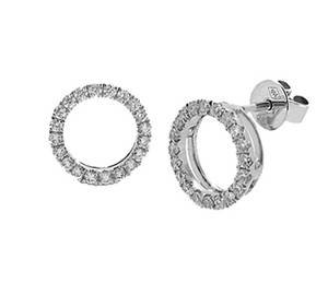 Diamond Circle Stud Earrings