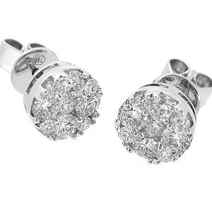Diamond Cluster Stud Earrings