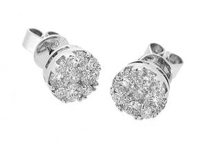 Diamond Cluster Stud Earrings