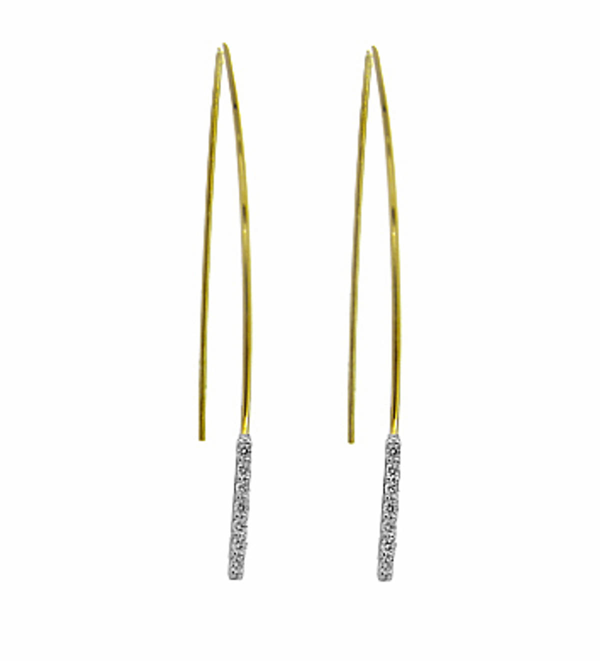 9k yellow gold brilliant cut diamond hoop earringsDETAILSCarat: total diamond weight 0.21cts SIZE & FITThis item’s measurements are:Drop  6cm
