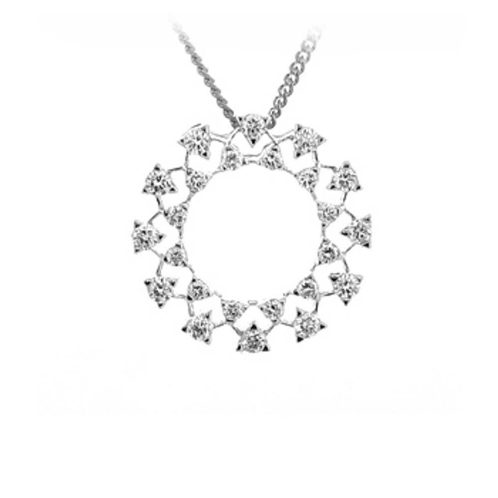 18k White Gold Brilliant Cut Diamond Circle Pendant On 18k White Gold 18”Chain
Total Diamond Weight 0.82cts Brilliant CutMetal
 18k White Gold Pendant length  2cmPendant width  2cm