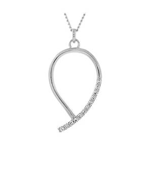 18 carat white gold pendant with 0.18cts diamonds