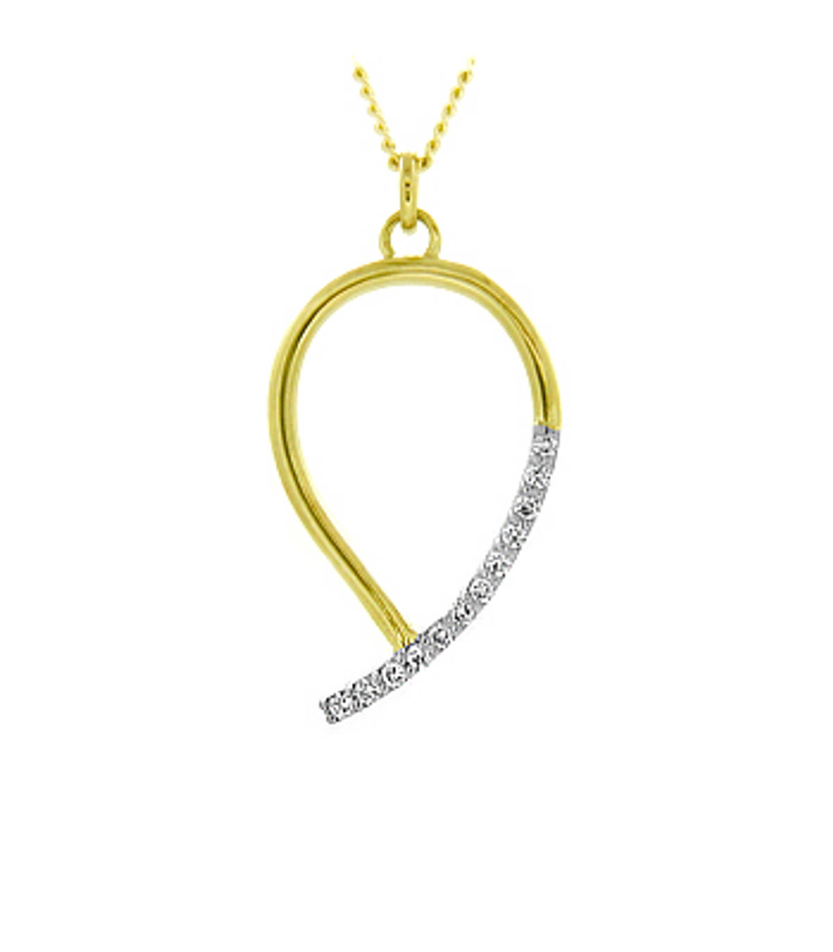 18 carat yellow gold pendant with 0.18cts diamonds
