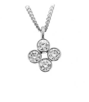 18ct white gold 4 Stone Diamond Pendant