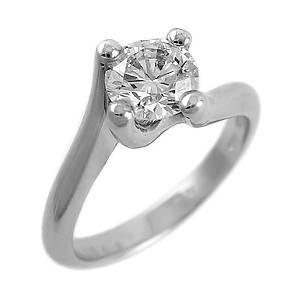 0.34ct brilliant cut diamond engagement ring set in 18ct white gold