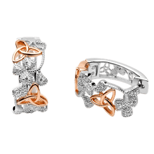  White/Rose Gold Diamond Earrings