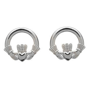Silver Claddagh Stud Earrings 12mm