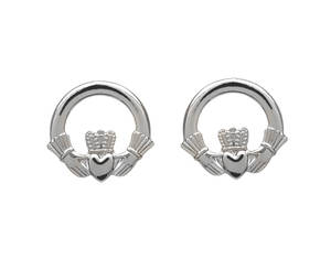 Silver Claddagh Stud Earrings 12mm