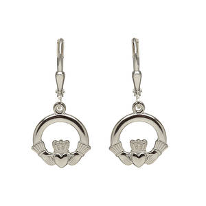 Silver Claddagh Drop Earrings On Hook 