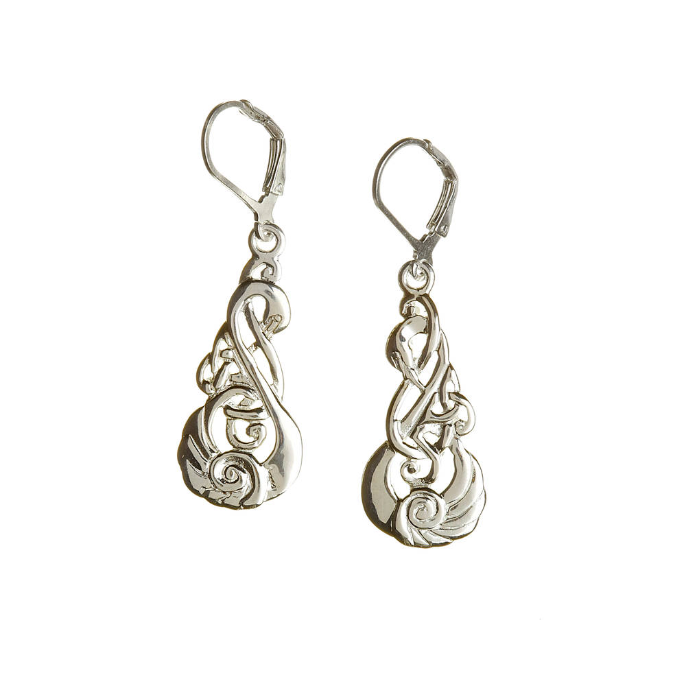 Silver Classic Children Of Lir Lever Back Earring Boxed