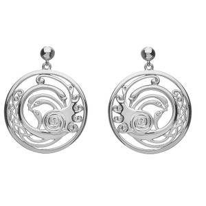 Silver Children Of Lir Swan Earrings