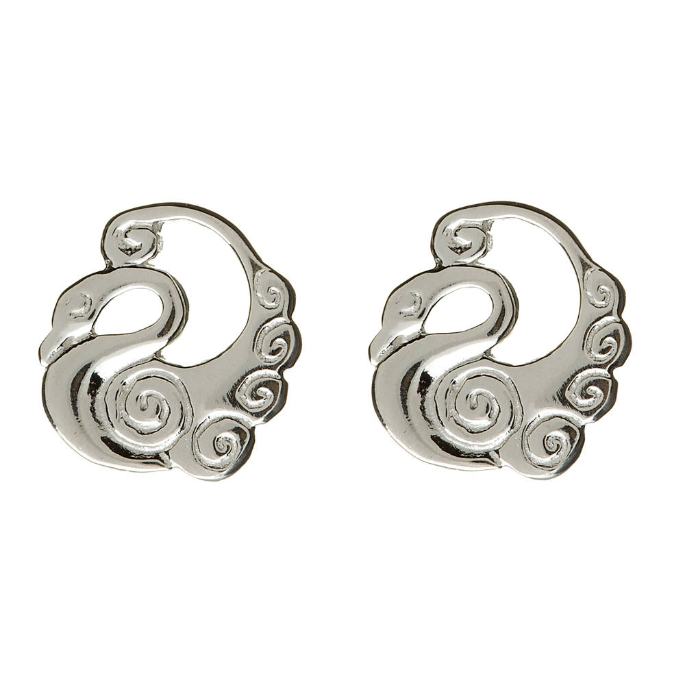 stylish jaw-droppingly beautiful stud earrings which will turn heads  Silver Classic Children Of Lir Round Earrings Boxed
