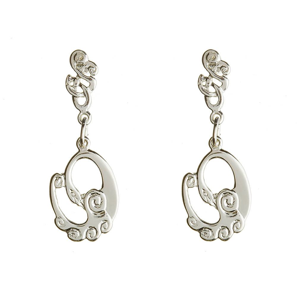 Silver Children Of Lir Drop Earrings Boxed