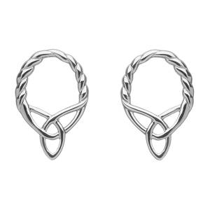 Silver Trinity Knot Twist Wire Earrings