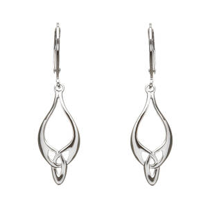 Silver Trinity Knot Drop Earrings