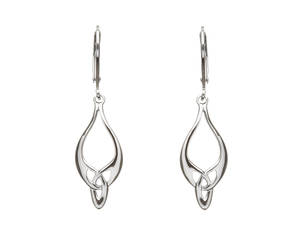 Silver Trinity Knot Drop Earrings