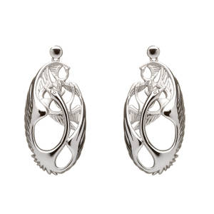 Silver Children Of Lir Swan Earrings