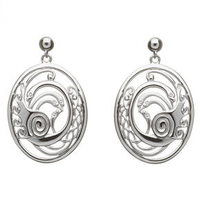 Silver Children Of Lir Swan Earrings