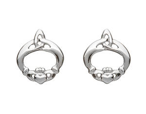 Silver Claddagh Celtic Knot Earrings