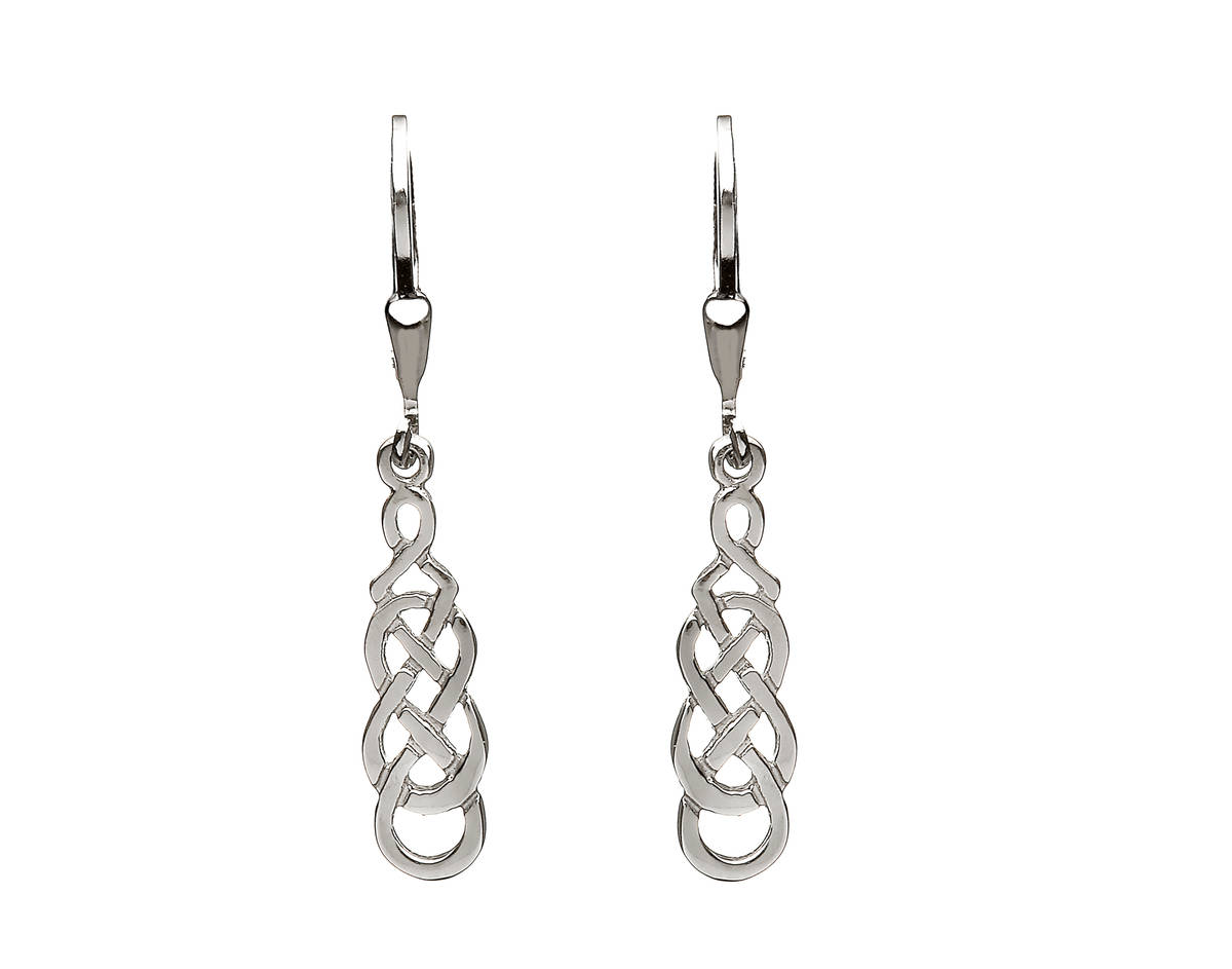 Silver Filigree Celtic Lever Back Earrings
