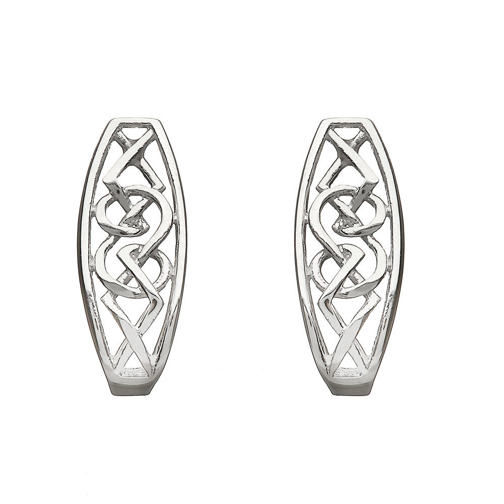 Silver Celtic Design Huggy Earrings 16mx6m