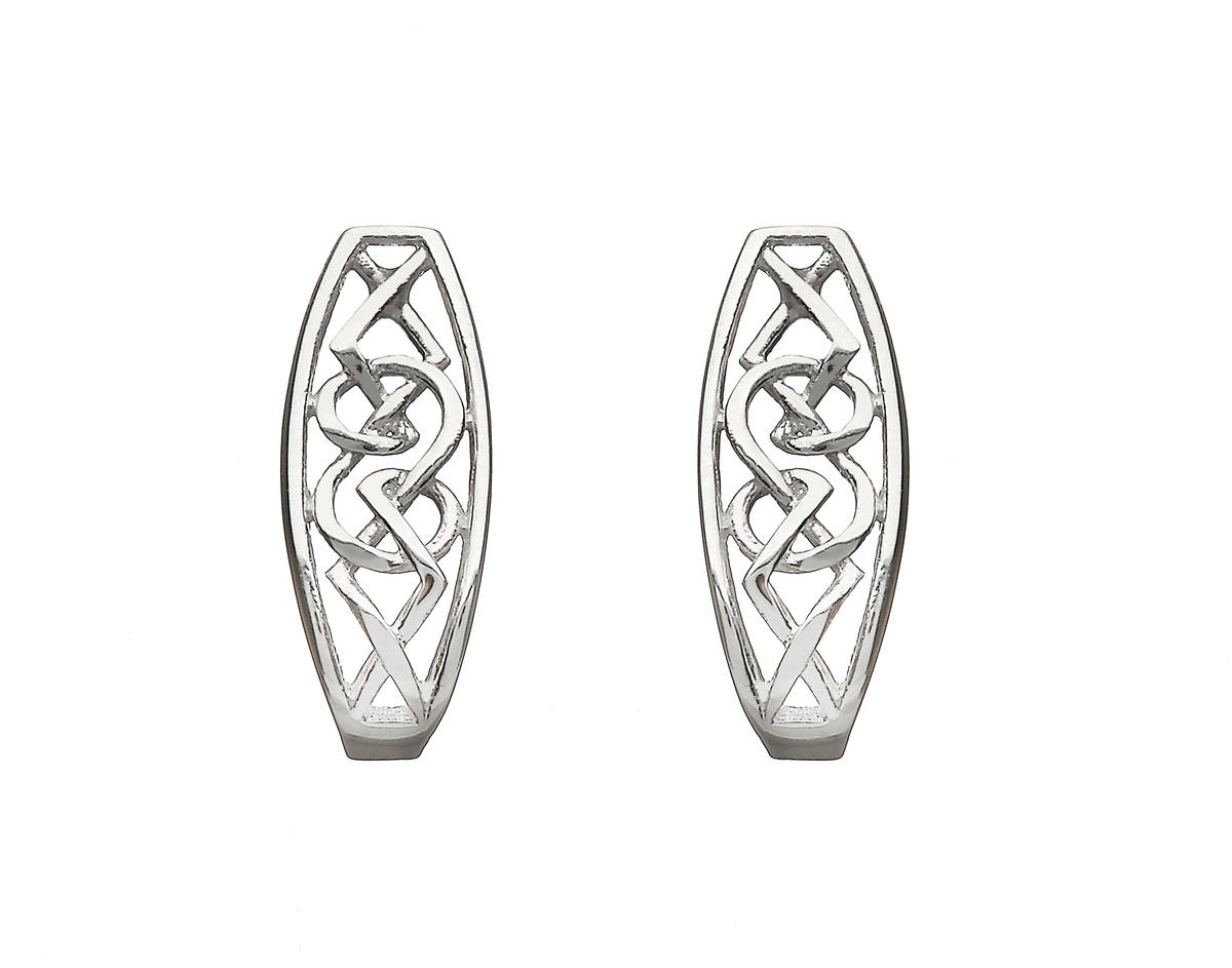 Silver Celtic Design Huggy Earrings 16mx6m
