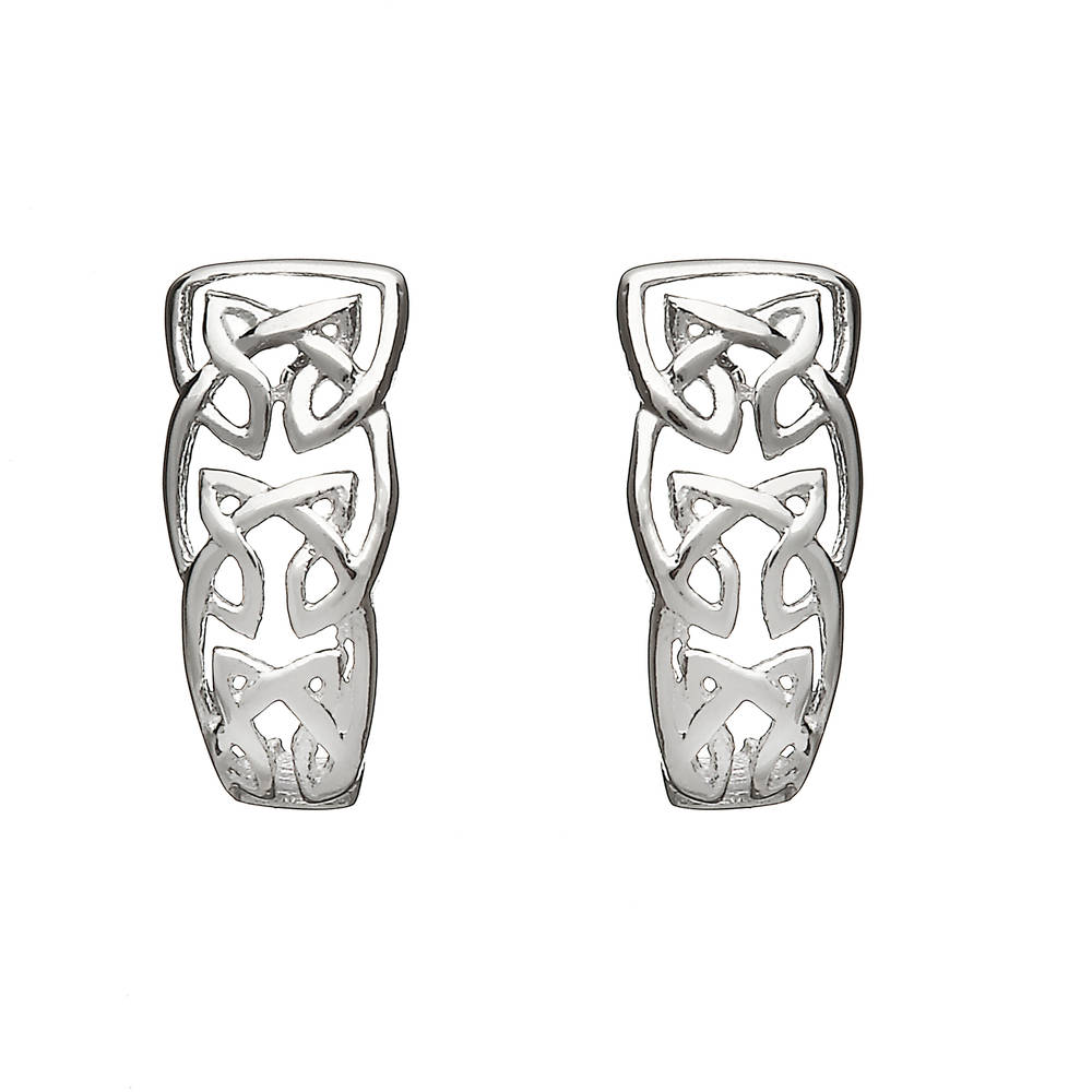 Silver Celtic Knot Work Design Lever Back Earrings 18mx8m