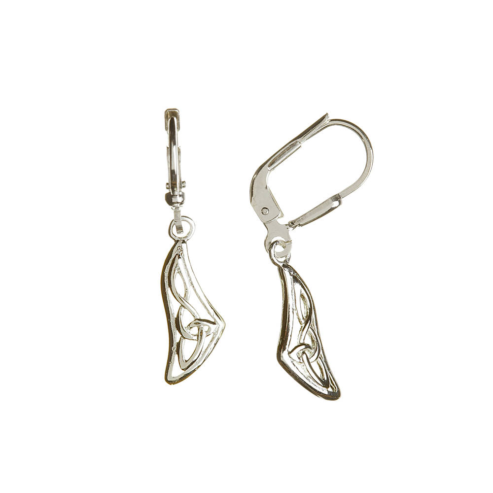 Silver Celtic Knot Work Design Drop Earrings 18mx8m