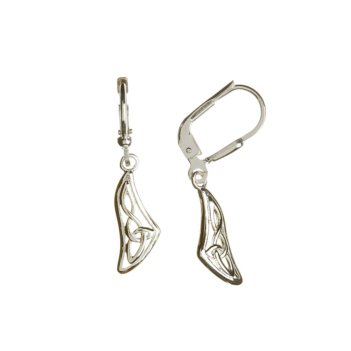 Silver Celtic Knot Work Design Drop Earrings 18mx8m
