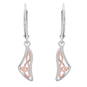 Silver  Celtic Knot Drop Earrings 