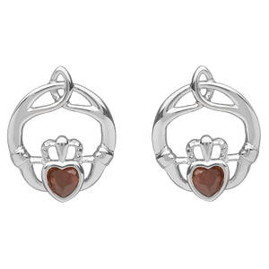 Silver Birthstone Stud Earrings Alexandrite