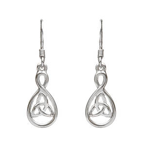 Silver Trinity Knot Drop Earrings