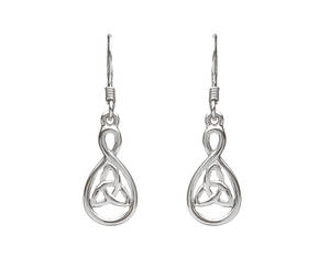 Silver Trinity Knot Drop Earrings